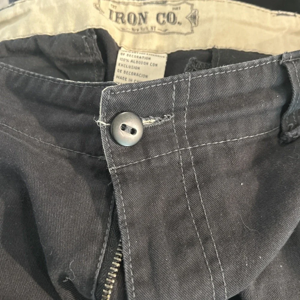 Iron Co Shorts Mens 36 Black Skater Baggy Cargo Pockets Utility Vintage Y2K Long